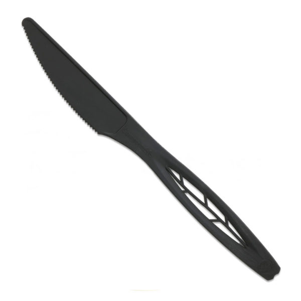 cuchillo desechable compostable negro