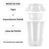 tapa parfait de PLA compostable para vasos de 0.26 a 0.70 litros