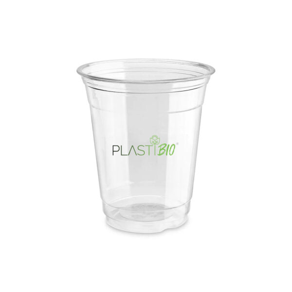 vaso transparente ecológico compostable de PLA de 12oz